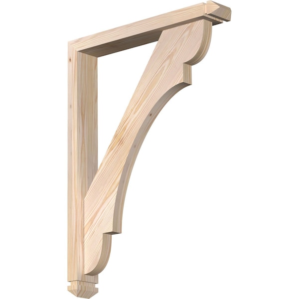 Ekena Millwork Olympic Arts and Crafts Smooth Bracket w/ Offset Brace, Douglas Fir, 3 1/2"W x 22"D x 30"H BKT0402X22X30OLY03SDF - main